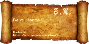 Behr Marcell névjegykártya